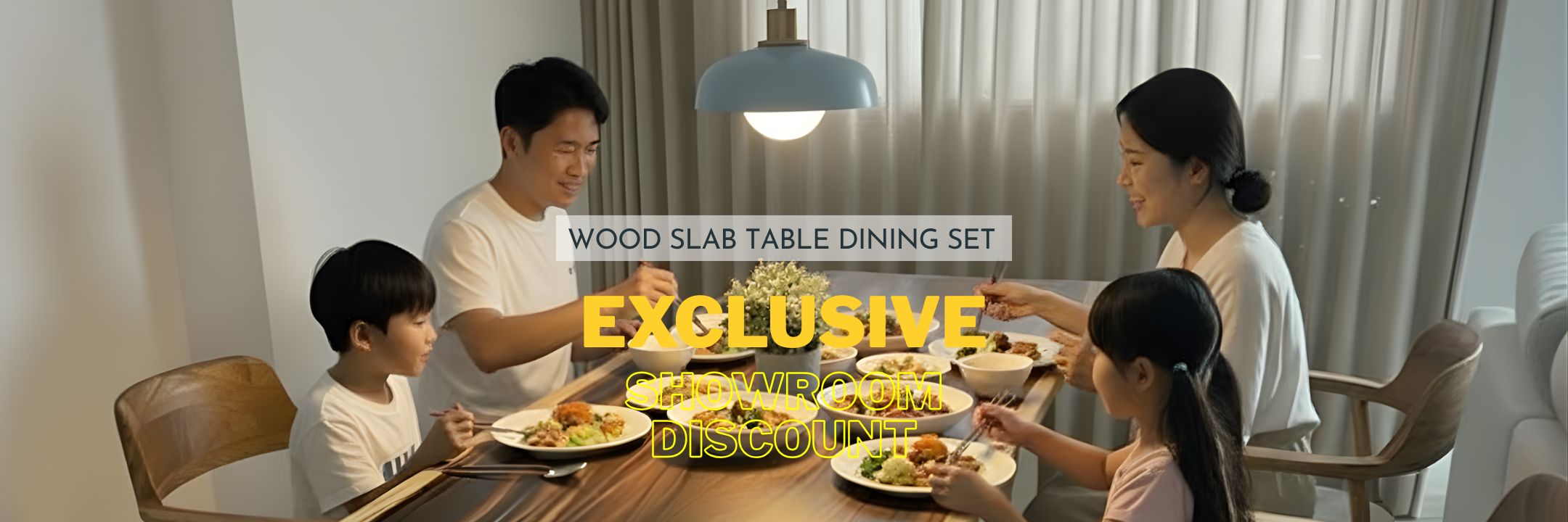 Wood Slab Dining Set