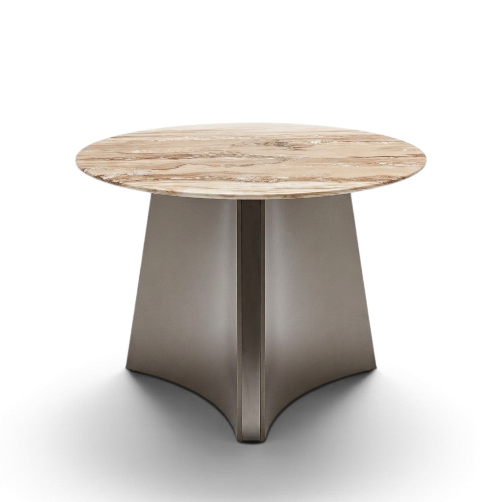 Marble Round Dining Table (Palissandro White)
