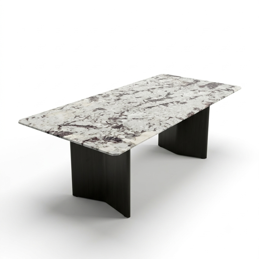 Marble Dining Table (Snowy Mountain Orchid)